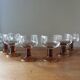 Set of 6 vintage Champagne glasses, amber base