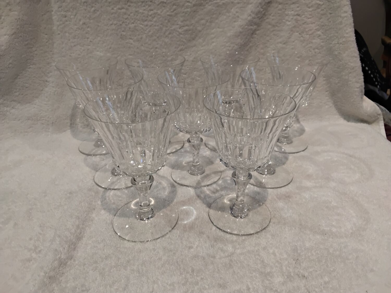 9 Baccarat piccadilly crystal water glasses 22cl h 15cm
