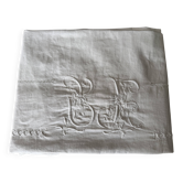 Old fine linen curtain, monogram "GH" (230x320)