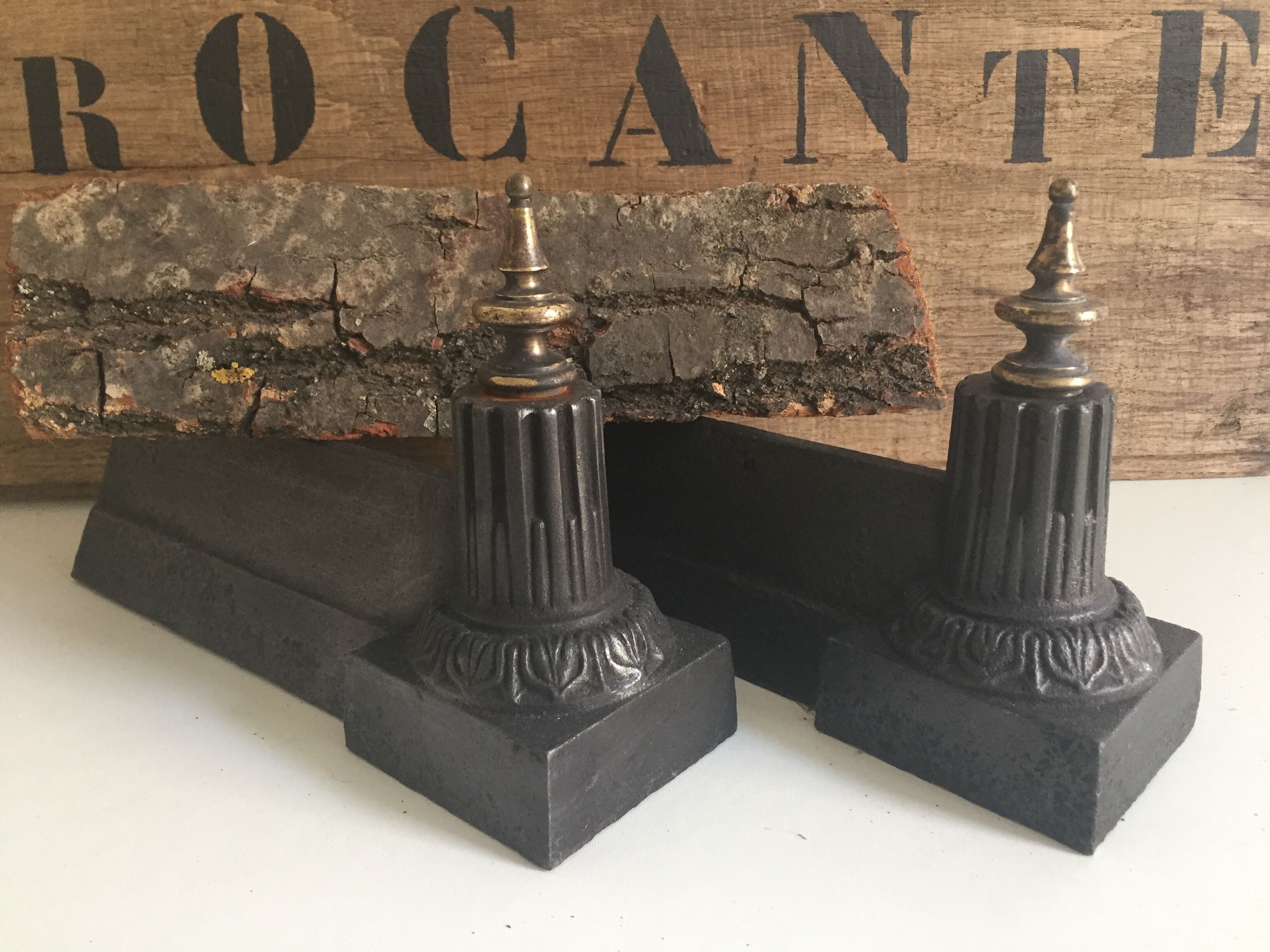 Pair of neoclassical andirons