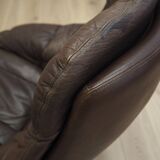 Leather swivel armchair, Danish design, 1960s, designer: H.W. Klein, manufacture: Bramin