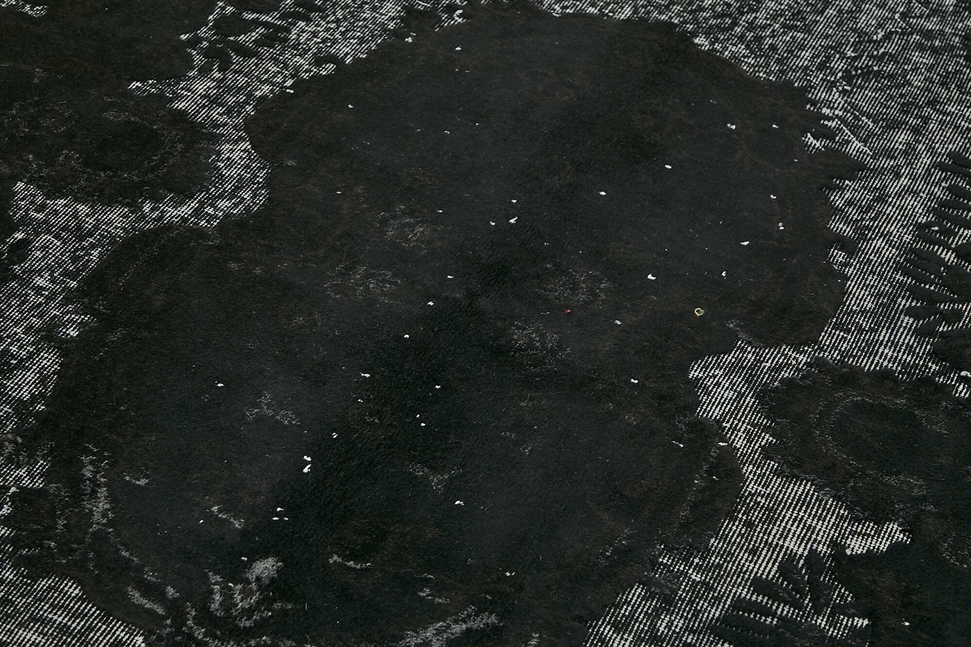 Overdyed Wool Vintage Handmade Carved Rug 169 cm x 288 cm