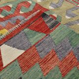 6x10 Kilim Multicolor Geometric Style Vintage Kilim Rug, 184x304 Cm