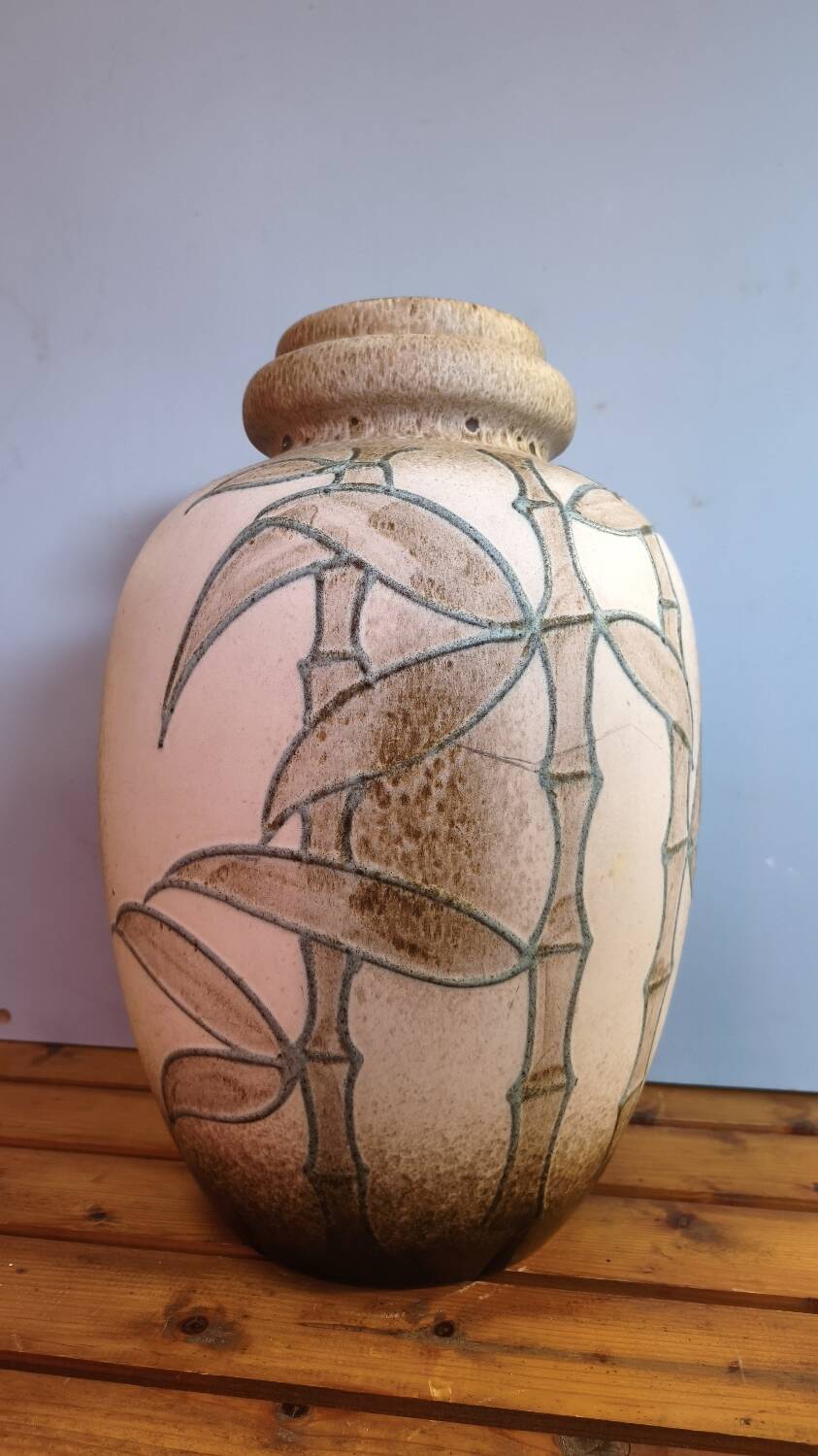Vintage bamboo ceramic vase - West Germany