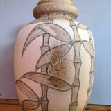 Vintage bamboo ceramic vase - West Germany