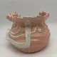 Vintage ceramic cache-pot in pink and white.