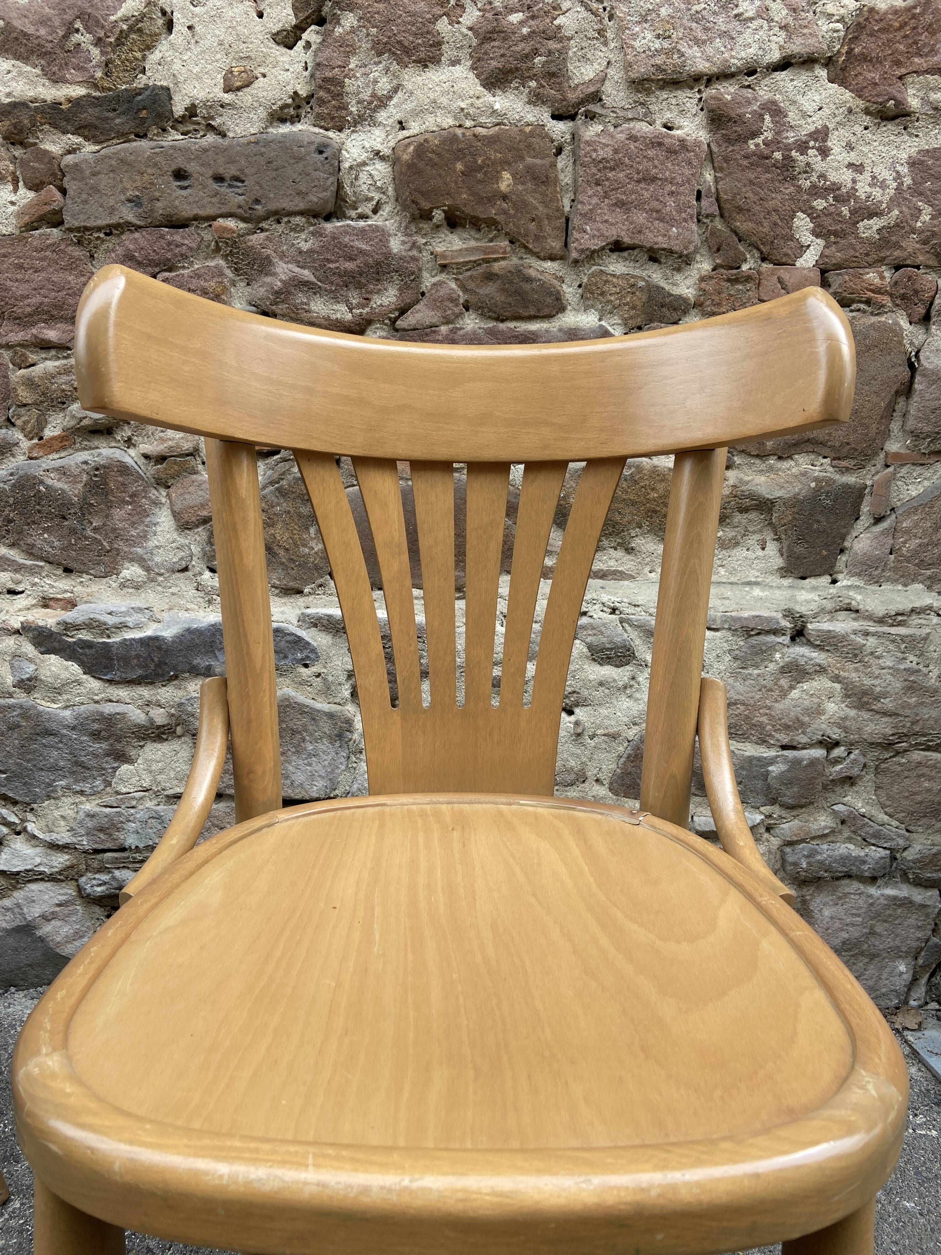 Viennese chairs Bent wood Restaurant Paris bistro Fischel 1980