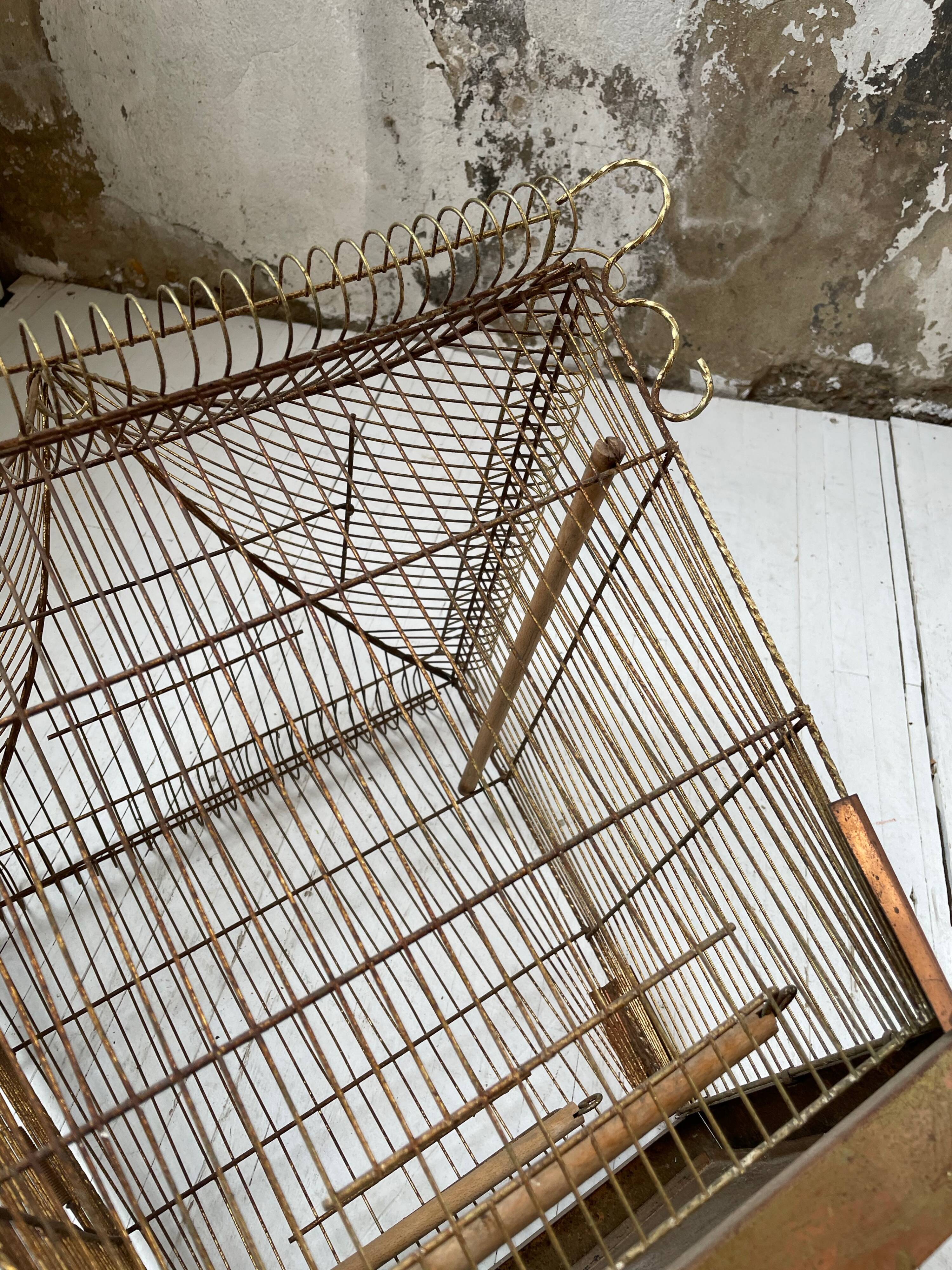 Vintage gold metal cage