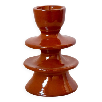 Modern brown colored ceramic candle holder