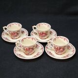 4 Mason's Fruit Basket Coffee Cups and Saucers Made In England