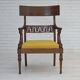 1920-30s, carved wood armchair, design after Georges Jacob, reupholstered.