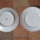 Limoges porcelain plates, Philippe Deshoulieres, fine gold fillets, 2 plates