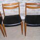 Scandinavian wood and leather chairs