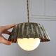 Vintage metal and opaline flower pendant lamp