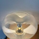 Mazzega Lampe Murano  Verre Puliginiso et inox 1971