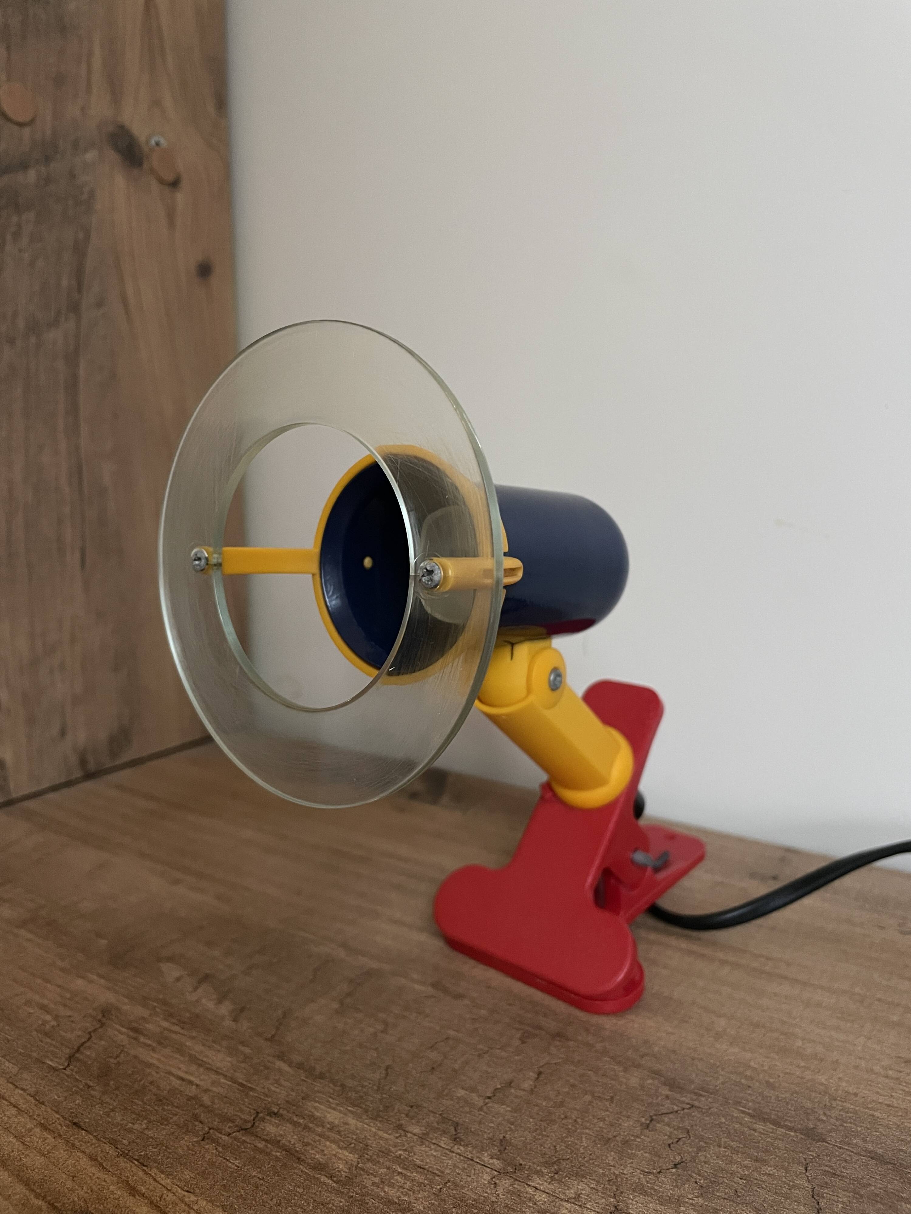 Vintage 80s Memphis spotlight clamp lamp