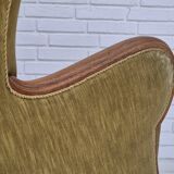 1960s, Danish armchair in original very good condition, furniture velour, oak wood.