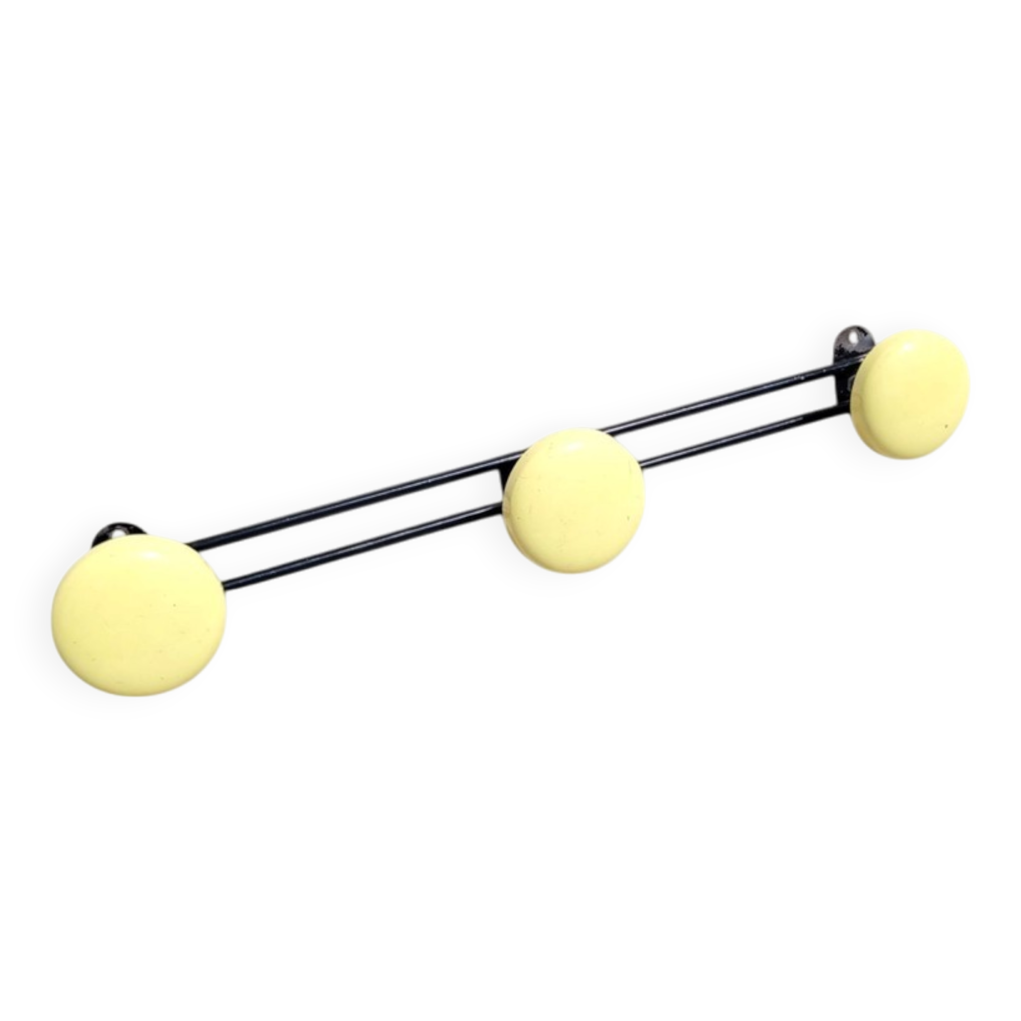 60s yellow wall coat rack