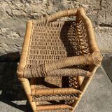 70s rattan shelf