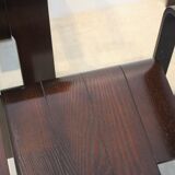 Set of four Strip dining chairs with dark brown ash armrests by Gijs Bakker for Castelijn