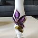 Stylish Kalina Poland vase. Floral decoration. Unique signed piece, 27 cm