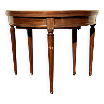 Half moon table with Louis XVI style system in mahogany circa 1900