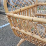 Rattan and bamboo child bed