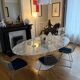 Oval Knoll Saarinen table in Carrara marble