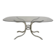 Oval smoked glass and chrome dining table, 1970s