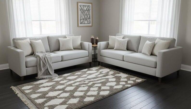 Handmade Beni Ourain wool rug 150/250cm