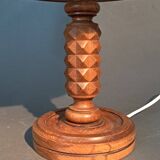 Brutalist lamp in beech 1930/1940.