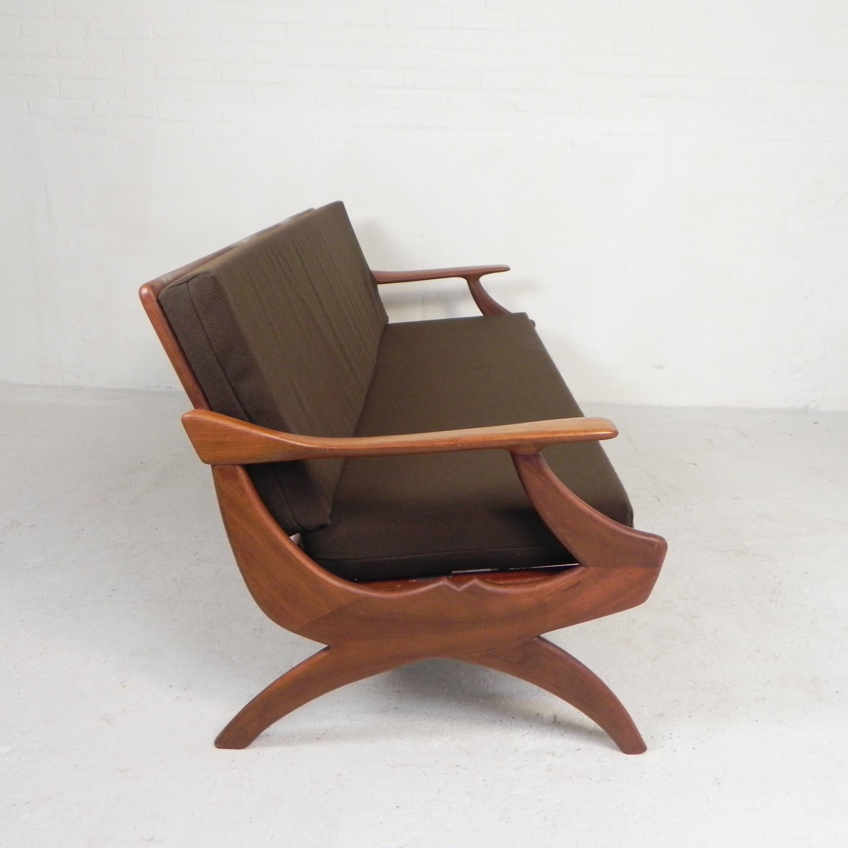 Three-seater teak sofa from De Ster Geldermalsen Gelderland, 1960s.