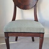 Pair of mahogany gondola chairs – Empire style – 20th century, restored