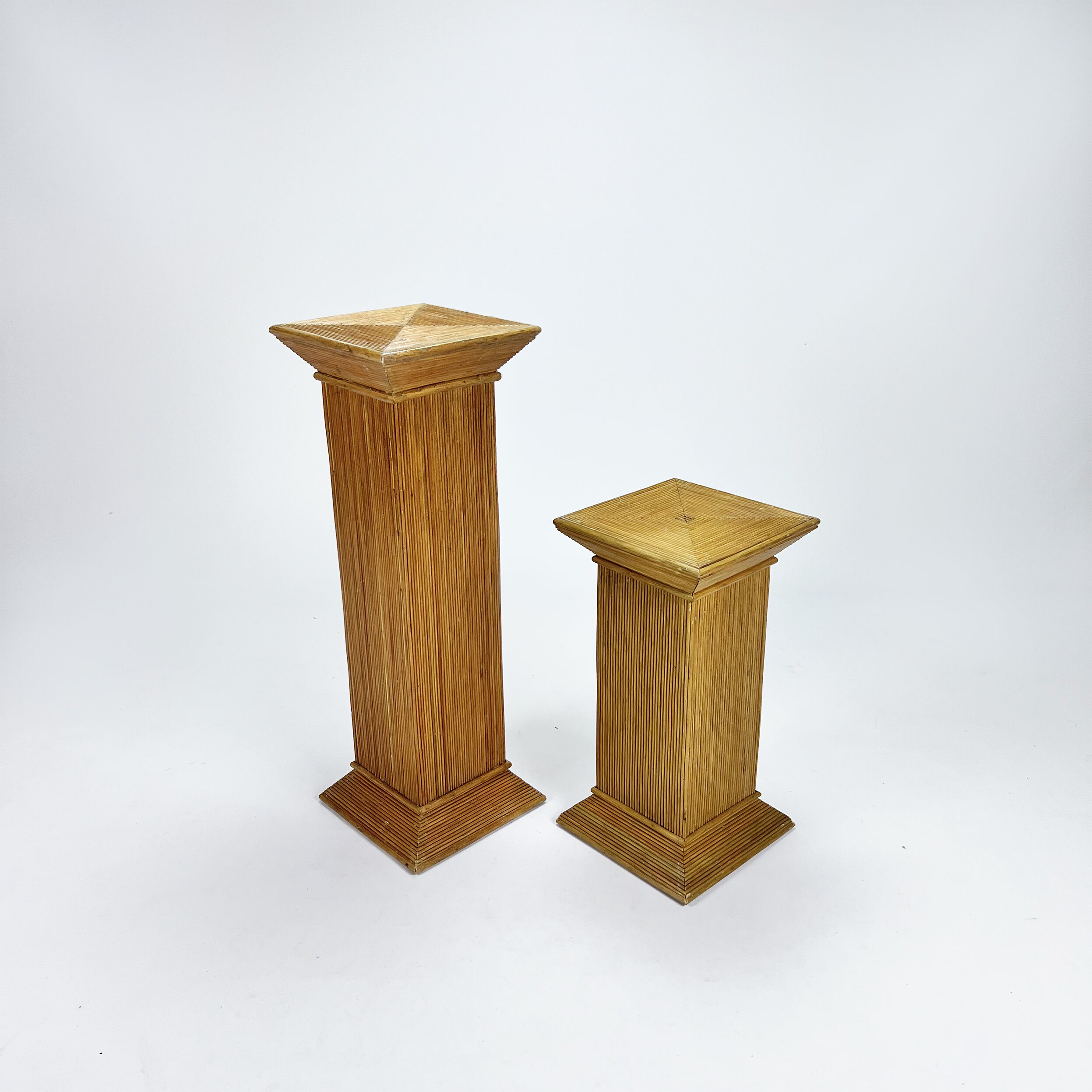 Set of 2 bohemian plant stands, 1970s