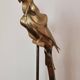 Decorative sculpture in solid brass representing a parrot, 1970s, Palm Beach/Hollywood Regency.