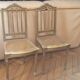 Paire Chaises cannées Louis XVI bois sculpté doré