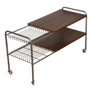 Meuble d'appoint en palissandre et chrome 1970