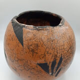 Raku ball vase