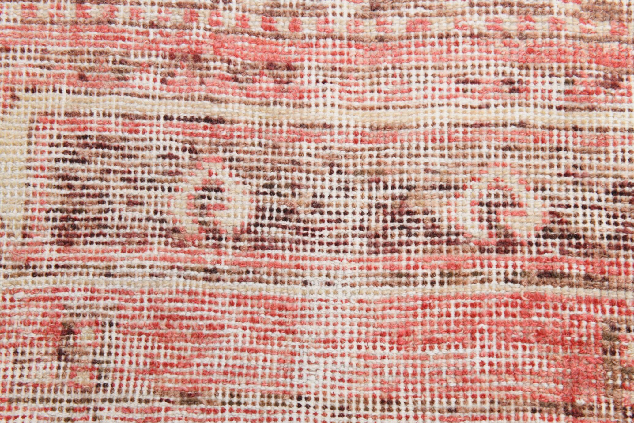 3x10 Turkish Pale Red & Pink Vintage Runner Rug, 83x313Cm