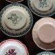 6 mismatched flat plates Terre de Fer Digoin Sarreguemines
