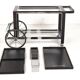 Tea trolley, black ash, chrome, vintage, modular, ca 1980