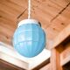 Small Art Deco blue Ceiling Lamp, 1940s