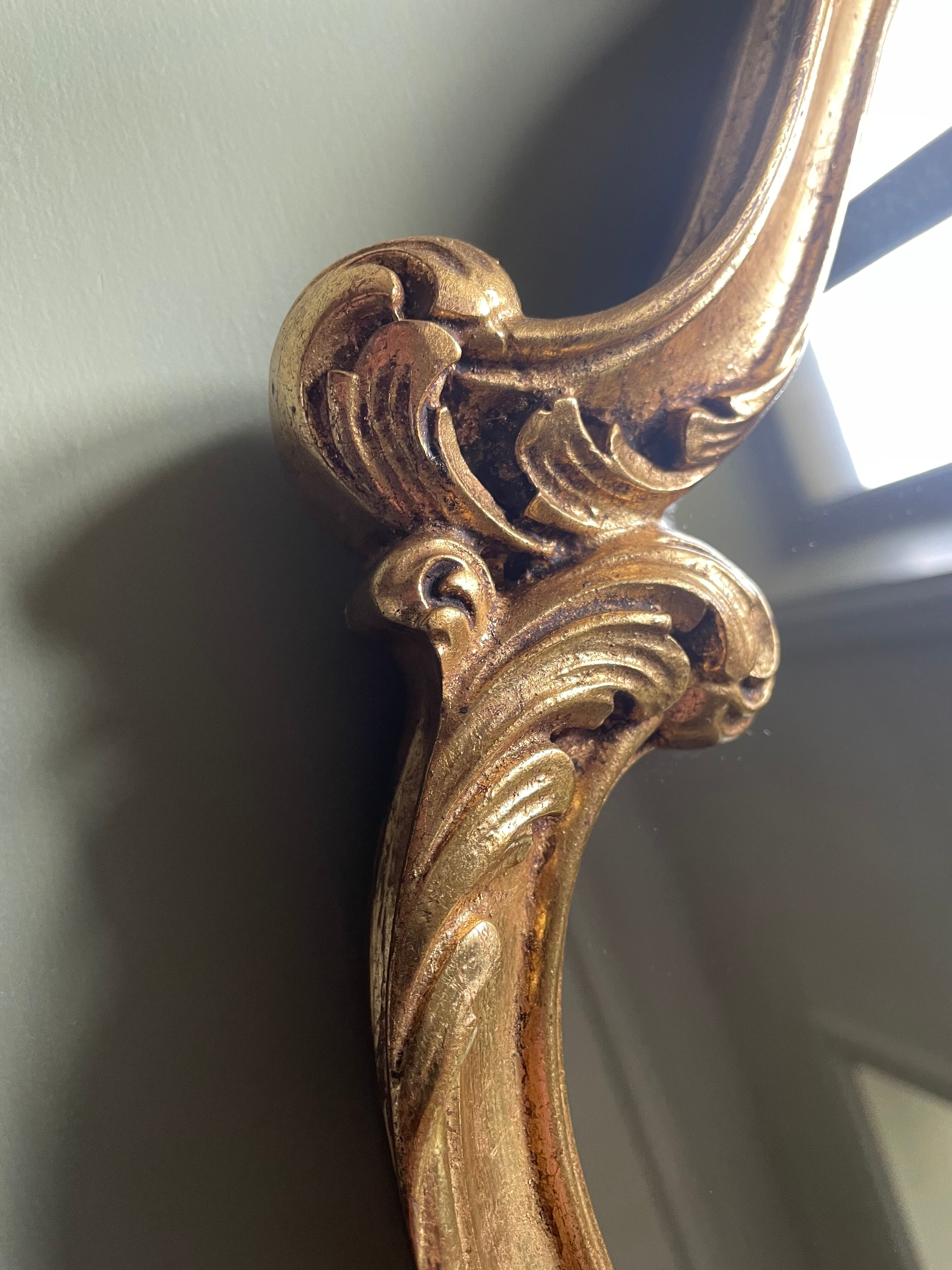 Golden resin shell mirror  46x75cm