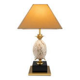 Lampe oeuf d'autruche en travertin