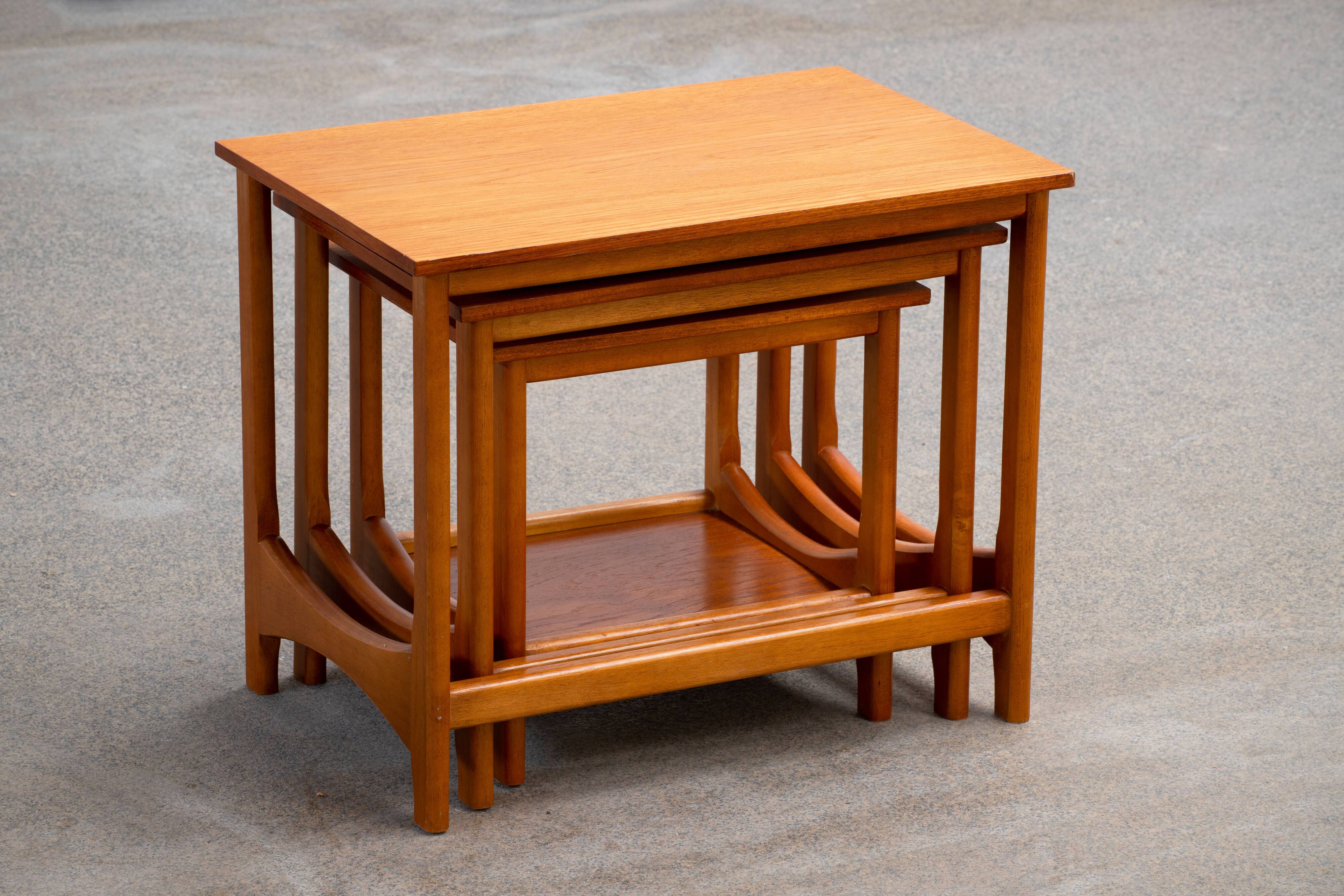 Scandinavian teak nesting coffee tables