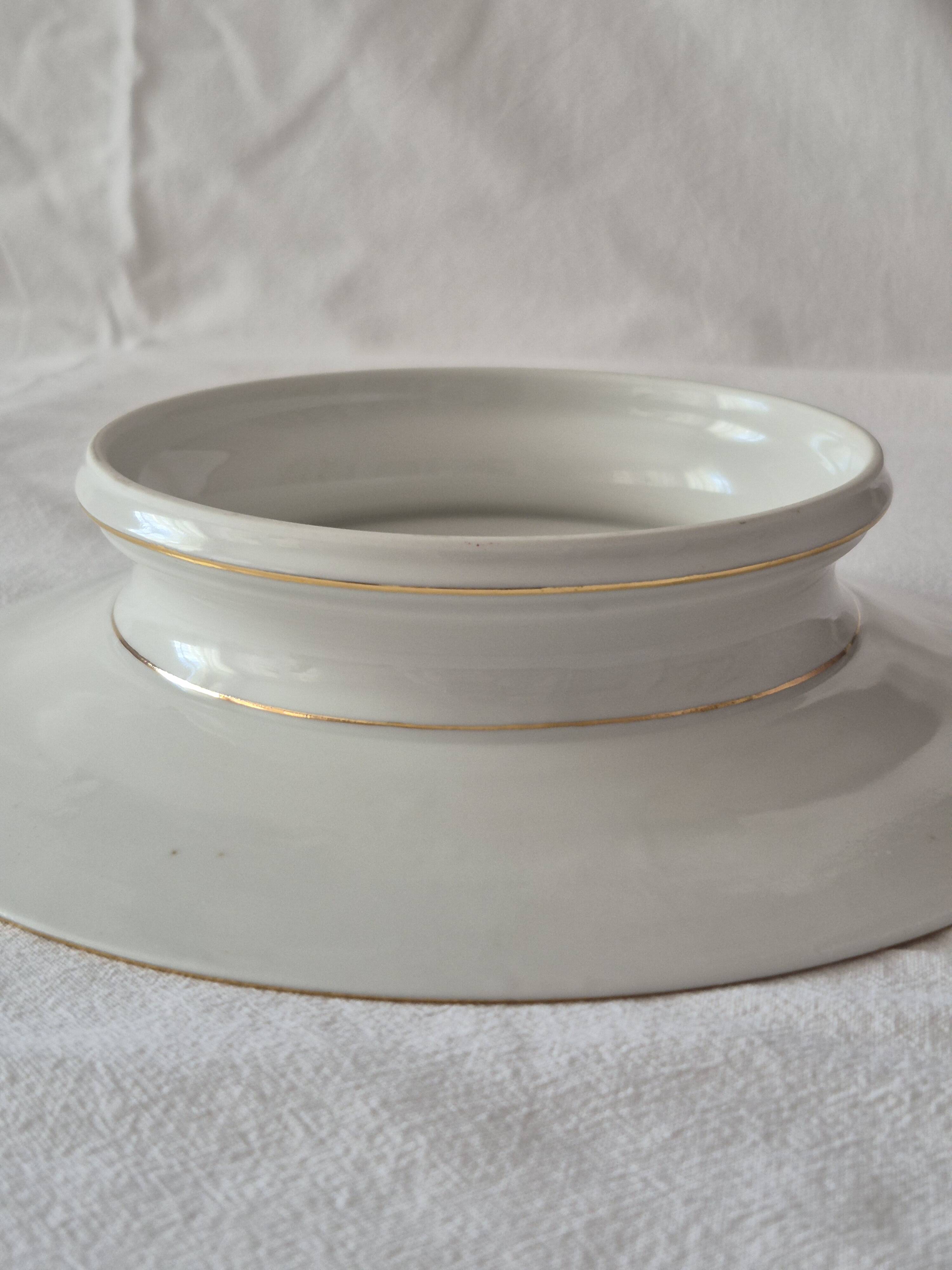 Dish on Pedestal Art Deco, Limoges porcelain, André François, A569