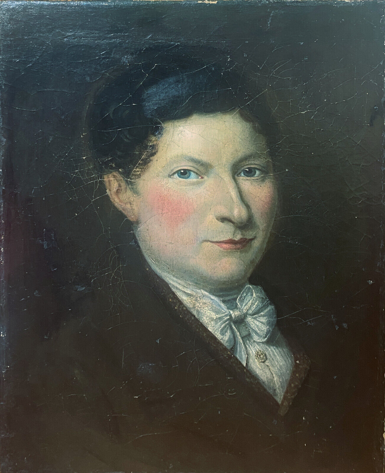 Painting "Portrait of a nobleman with a bow tie" XIX° HST (for restoration)