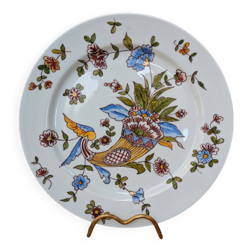 Très belle ancienne assiette décor corne d'abondance peint à la main Limoges