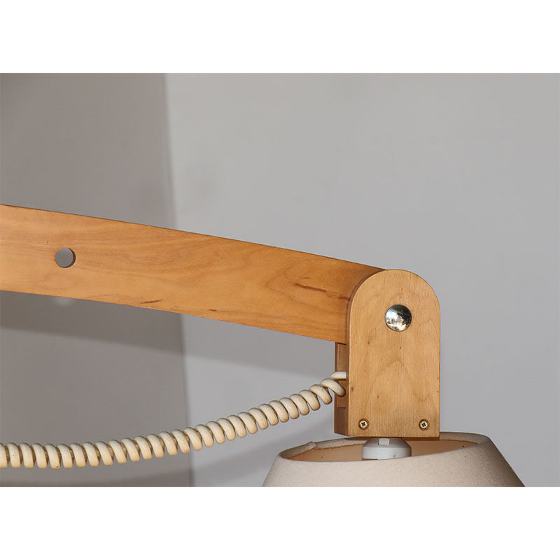Adjustable Scandinavian wooden wall lamp