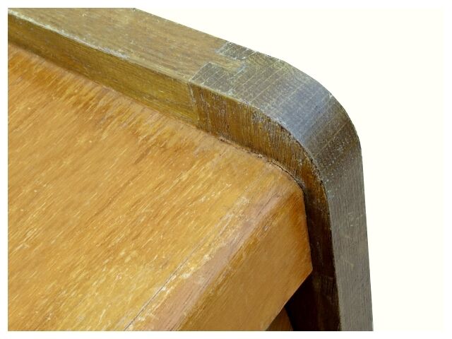 Chest of drawers without handles wood clear vintage 1950